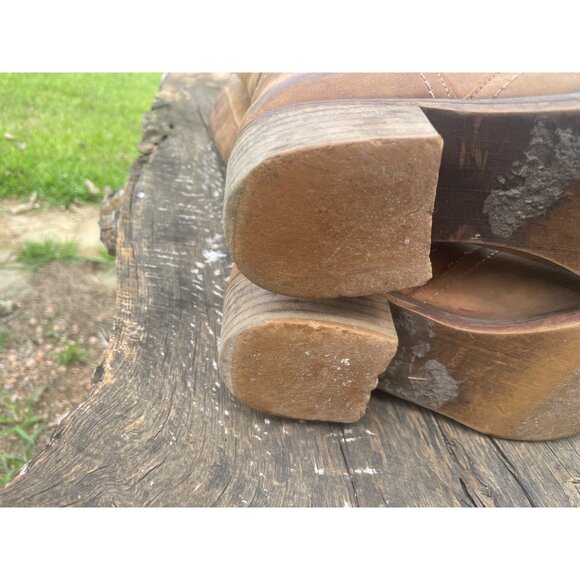 Vintage Buckled Brown Leather Knee-High Riding Boots For Women Sz 8.5 - Picture 7 of 7